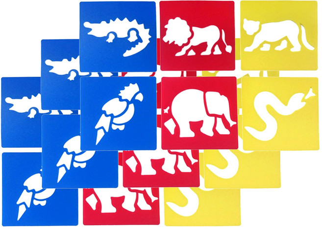 소형 스텐실판 6종 세트, 밀림, 3세트