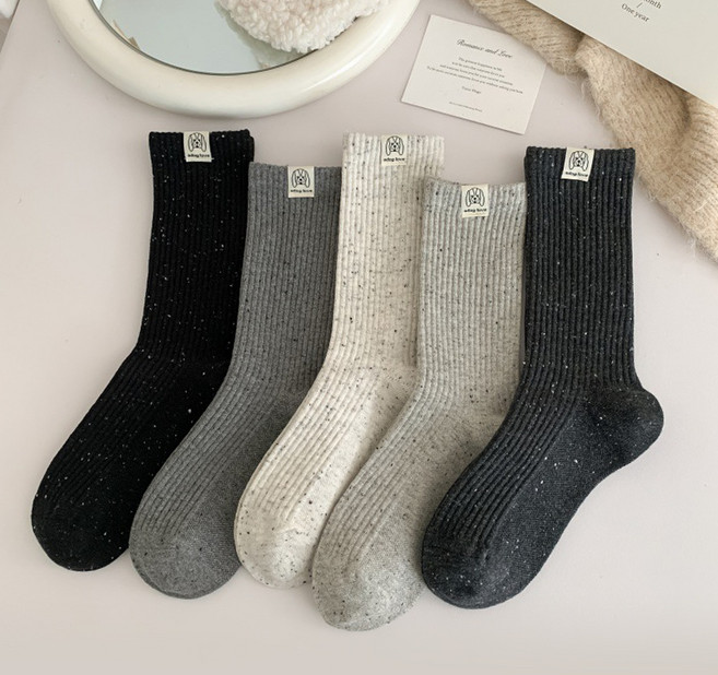 주니데이 여성용 멜란 골지 양말 5족 세트