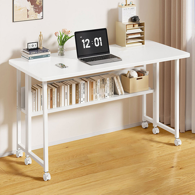 가구느낌 간이 철제 나폴딩책상, 화이트