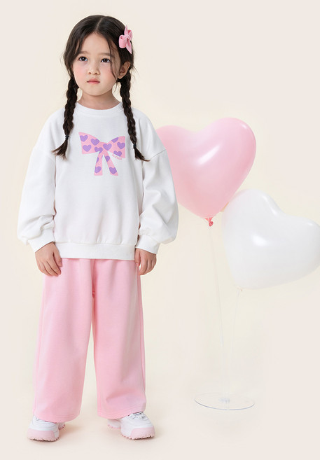 멜리코코 아동용 하트가득 리본 상하의 세트 MLJ425