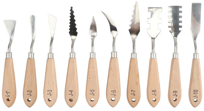 벨리안 전문가용 유화 아크릴 불규칙 스크레이퍼 파렛트 나이프 세트, 1세트