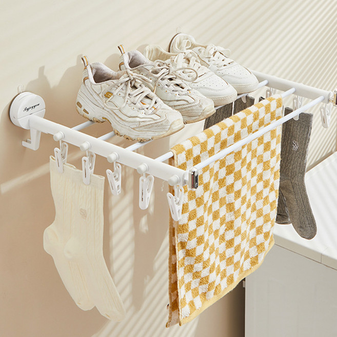 프란다스 접이식 무타공 건조대, 화이트