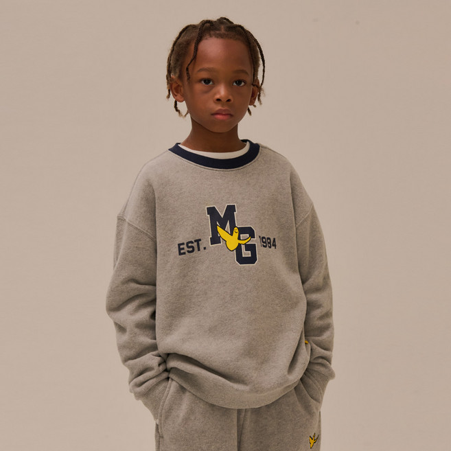 MARK GONZALES KIDS 兒童天使滾邊刷毛保暖大學T恤