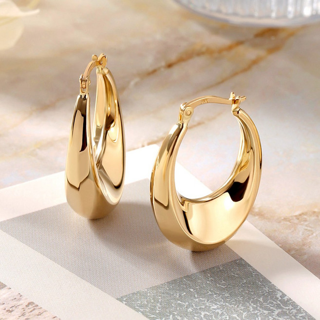 GOLDPANG 女性用 14k Jubilant 環形耳環 + 購物袋