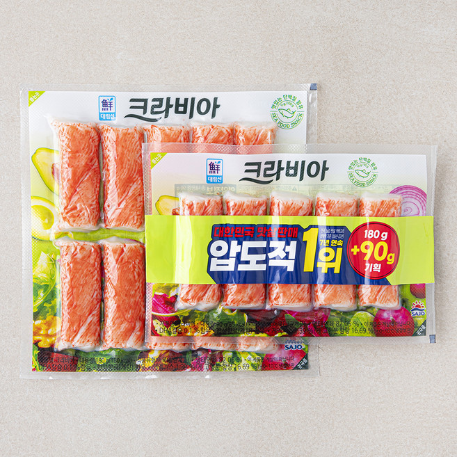 대림선 크라비아 맛살 180g + 90g 세트, 270g, 1세트