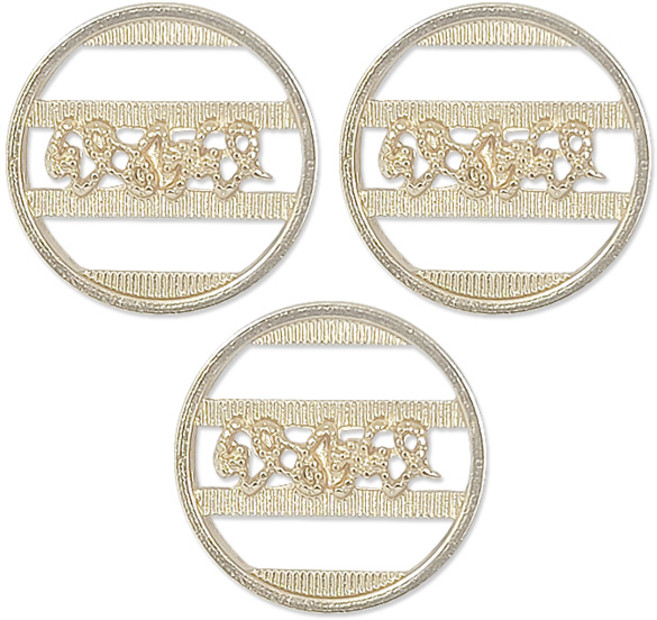 동대문단추왕 금속 단추 링티 21mm, 골드, 3개