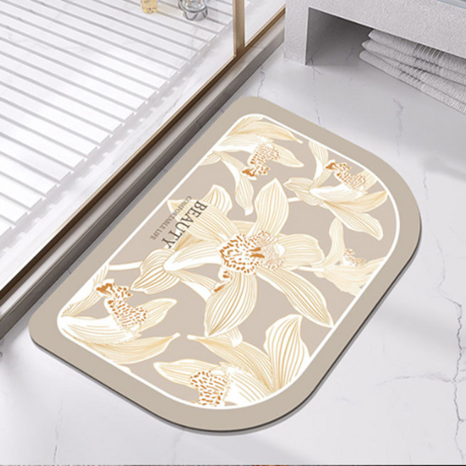 위더홈 소프트컬러 릴리 논슬립 매트 60 x 40 cm, 베이지, 1개
