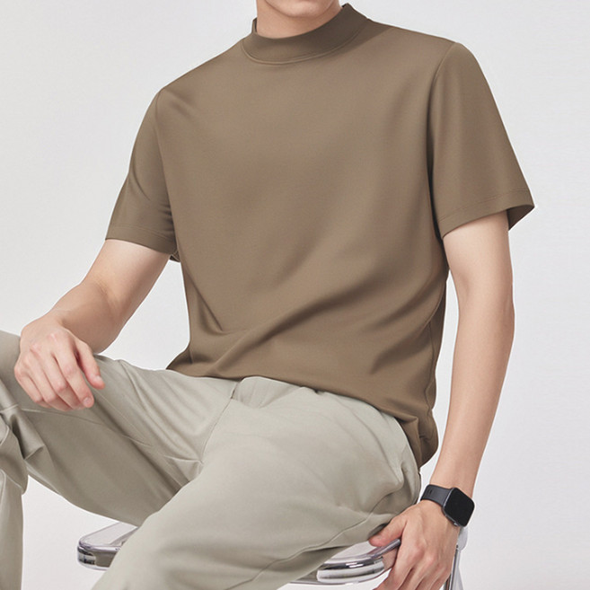 인피어스 남성용 모크넥 반팔 티셔츠 I263-108