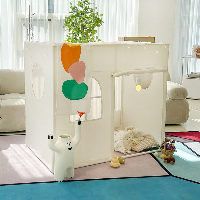 심플룸 직사각 아기 텐트, 화이트