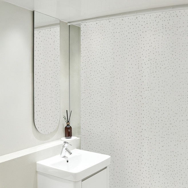 까사마루 방수 샤워 커튼 + 커튼링 12p + 샤워봉 세트, 눈꽃(커튼), 1세트