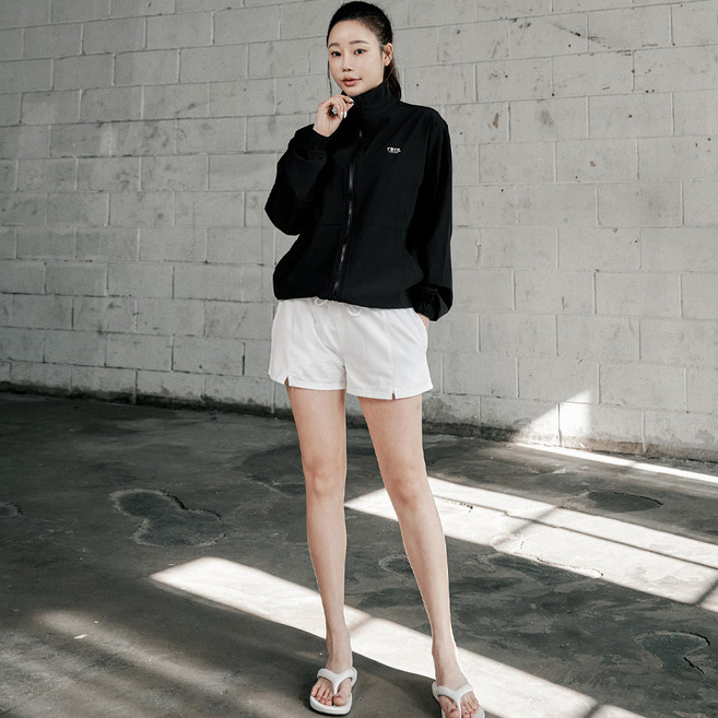 튜브트리 여성용 집업 래쉬가드 멀티바람막이 스트링 하이넥 상의 + 하의 세트 BE9205