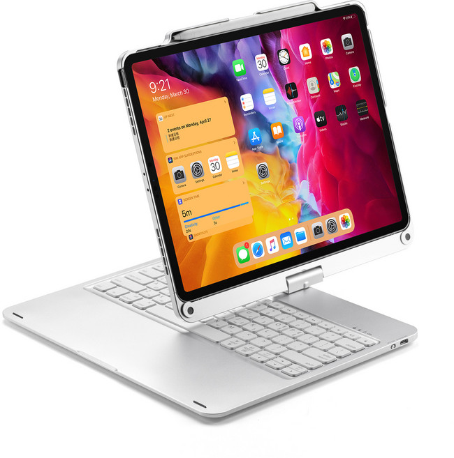 시즌템 아이패드전용 블루투스 한글 키보드 케이스, 실버