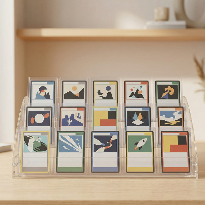 집사람 투명 계단식 진열대 3단, 1개