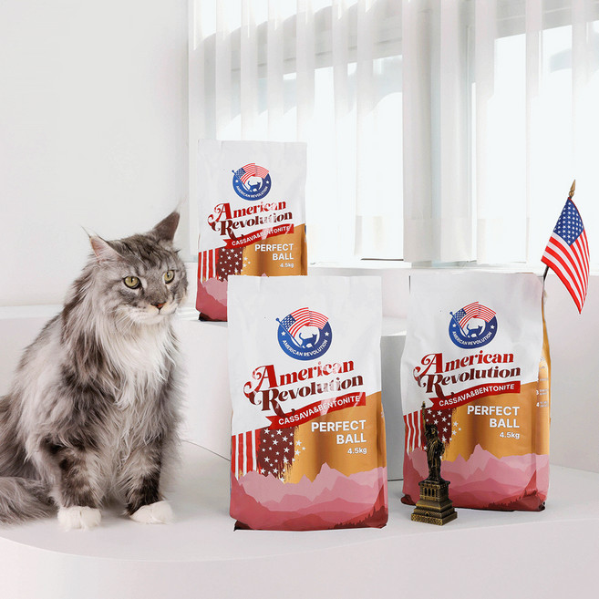 아메리칸 레볼루션 카사벤토 퍼펙트볼 고양이 모래, 4.5kg, 4개, 무향