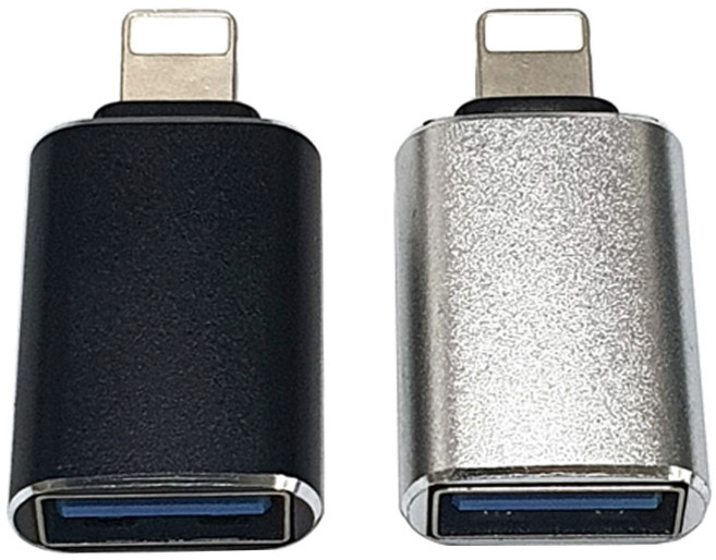 스토리링크 USB3.0 to 8핀 OTG 메탈젠더 2종, 블랙, 실버, 1개