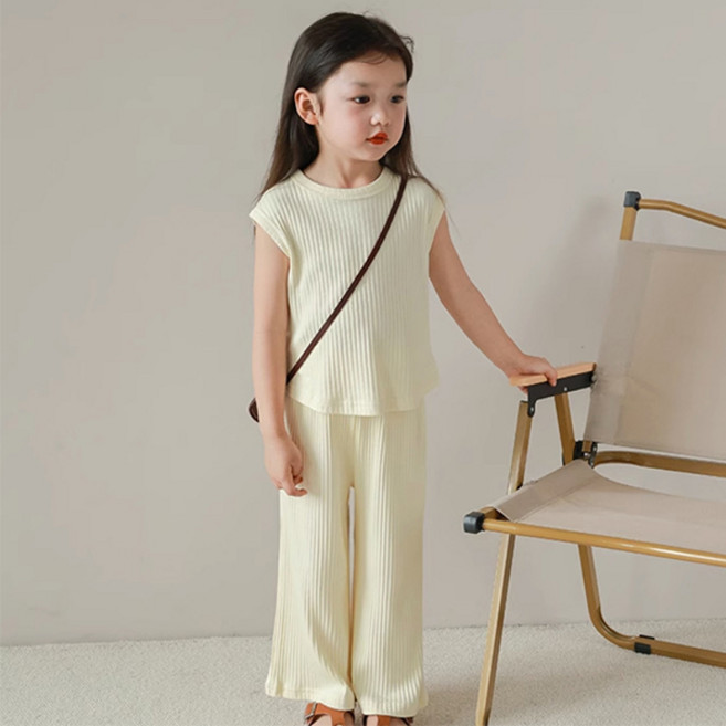 조이멀티 엠케이 아동용 찰랑골지 민소매 긴바지 상하세트