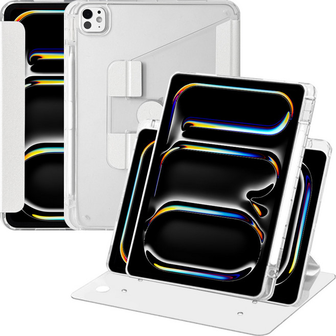 태블리스 태블릿PC 풀 클리어 디자인 크리스탈 커버 케이스, 투명, 1개