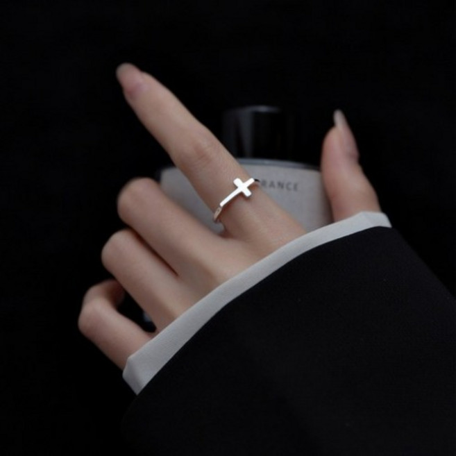 광명하다 여성용 십자가 오픈링 묵주반지