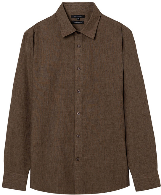 지이크파렌하이트 남성용 통기성 솔리드 스탠다드핏 칼라풀 린넨 셔츠 FEBAA5530