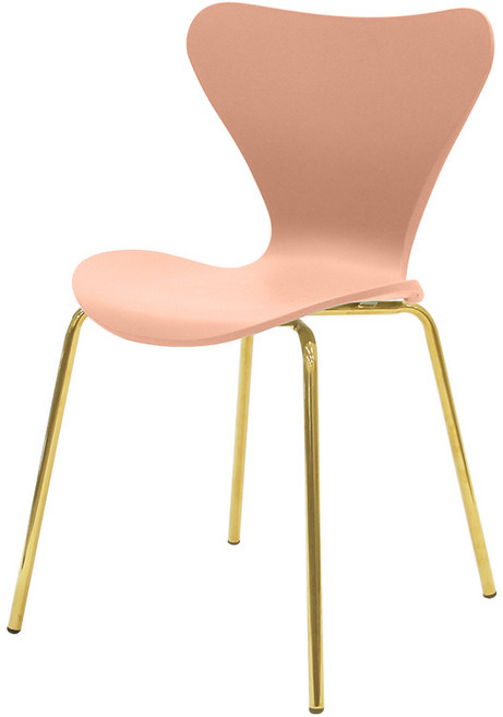 숄더7 골드 인테리어 디자인 카페 식탁의자, 살몬핑크, 1개