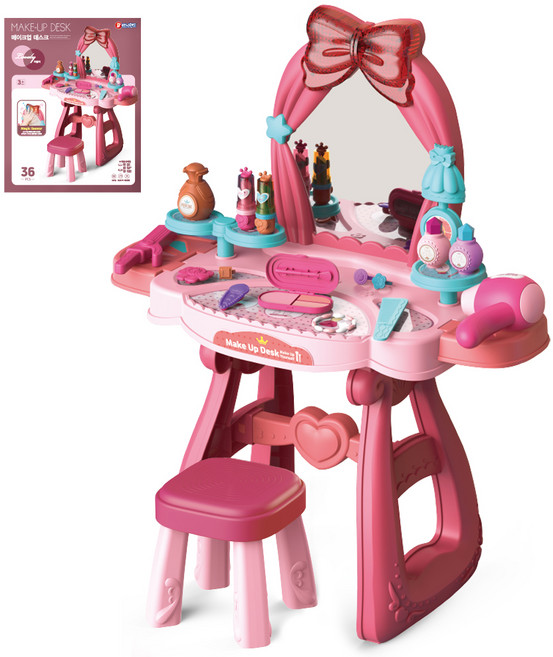 바니랜드 메이크업 데스크 러블리 화장대, 혼합색상, 1개