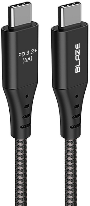블레이즈 C to C 100W USB3.2 20Gbps 고속 충전 케이블 PD3.2, 3m, 블랙, 1개