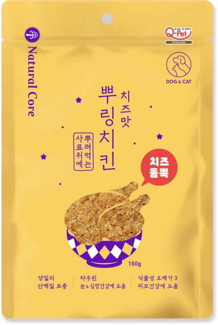 네츄럴코어 반려동물 뿌링치킨 토퍼간식, 치즈, 150g, 1개 - 쿠팡