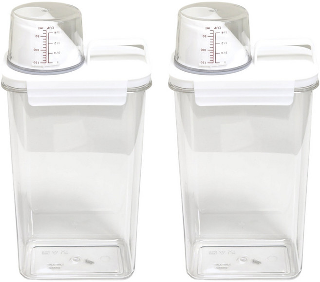 주앤지 다용도 세제소분 용기, 2300ml, 투명, 손잡이형, 2개