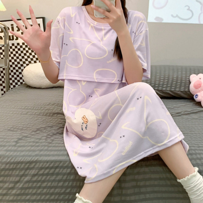 소니오 수유 홈웨어 임부 반팔 원피스