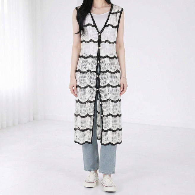 모이르벨라 여성용 펀칭 레이어드 롱 원피스 O263-0350WFR