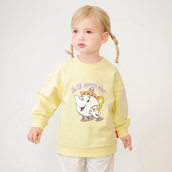 몰리멜리 여아용 디즈니 미녀와야수 베이직 맨투맨