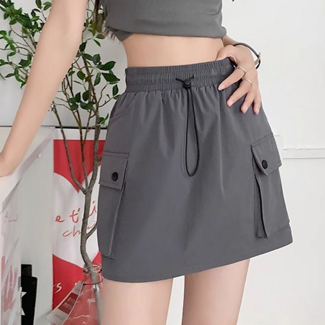 Awesomeful 女款抽繩A字安全褲短裙 A25SMSK052912