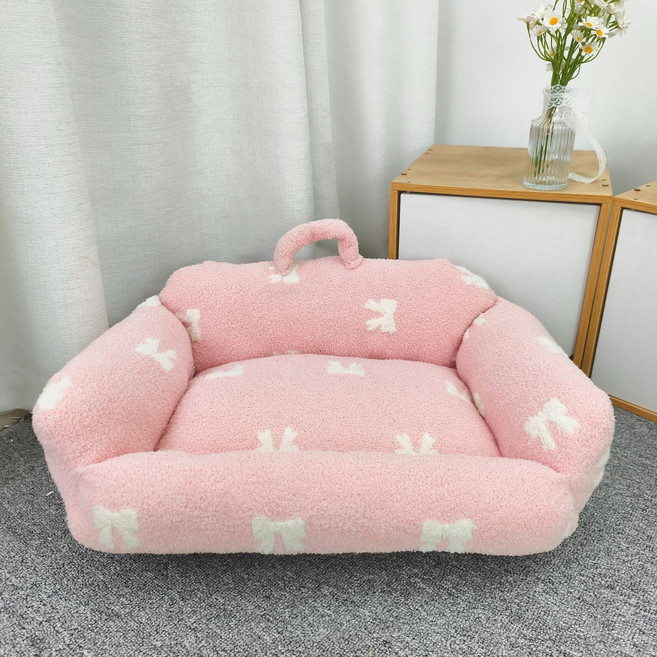 허니버블 반려동물 INS 플라워 소파 방석 쿠션, 핑크, 1개