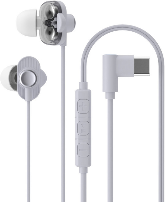 PANTONE 듀얼 드라이버 3버튼 컨트롤러 컴퓨터 노트북 갤럭시 아이폰 호환 C타입 커널형 유선 이어폰 10mm, 소프트 블루, PATC-04