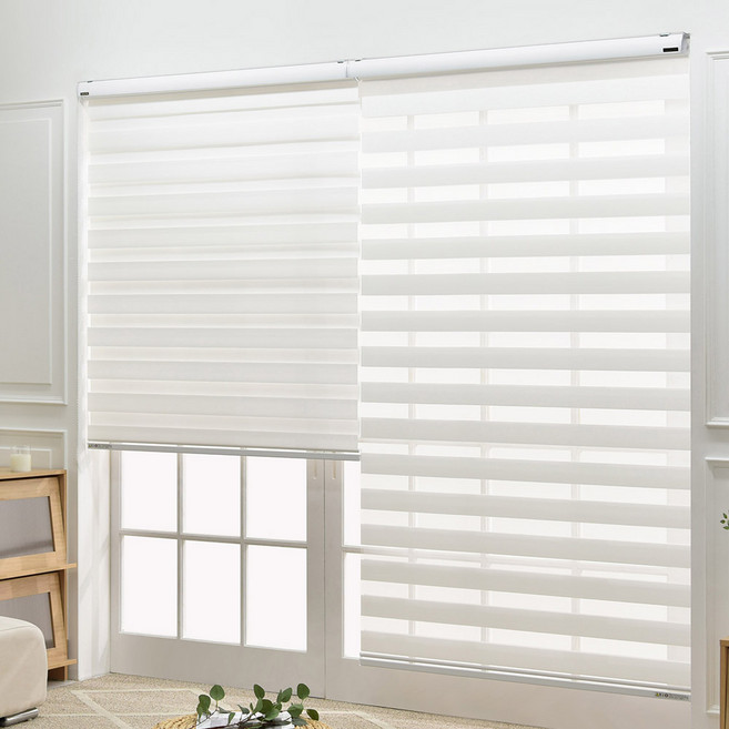 ARACNE 木紋風複合式百葉窗 捲簾 客廳款