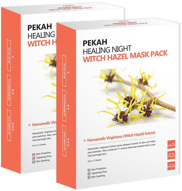 페카 힐링나이트 마스크팩 위치하젤, 2개, 5개입
