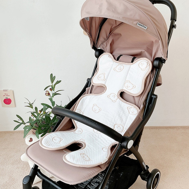 돗투돗 듀라론 쿨링 유모차 라이너 카시트 겸용, 베이지(해피돗꼼), 1개