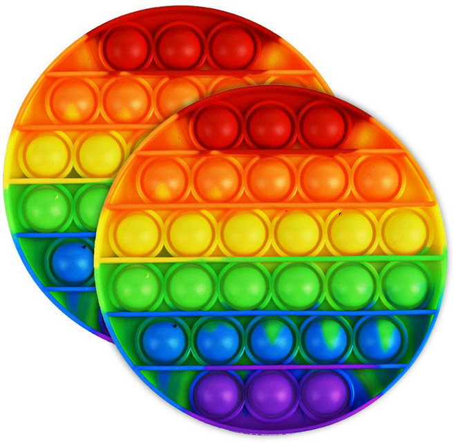버블 푸쉬팝 무지개원형 보드게임 2p, 혼합색상