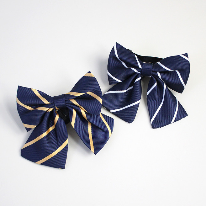 여아용 줄네이비 나비 리본 타이 보타이 2종 세트
