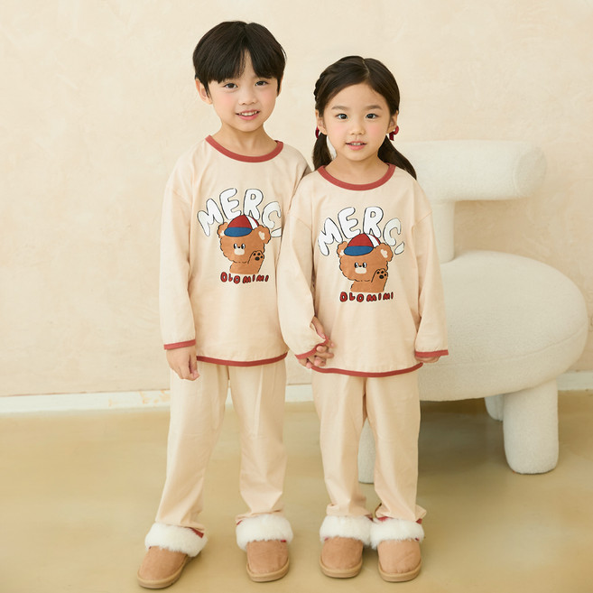 olomimi 兒童用 Merci 九分棉質居家服上下套裝