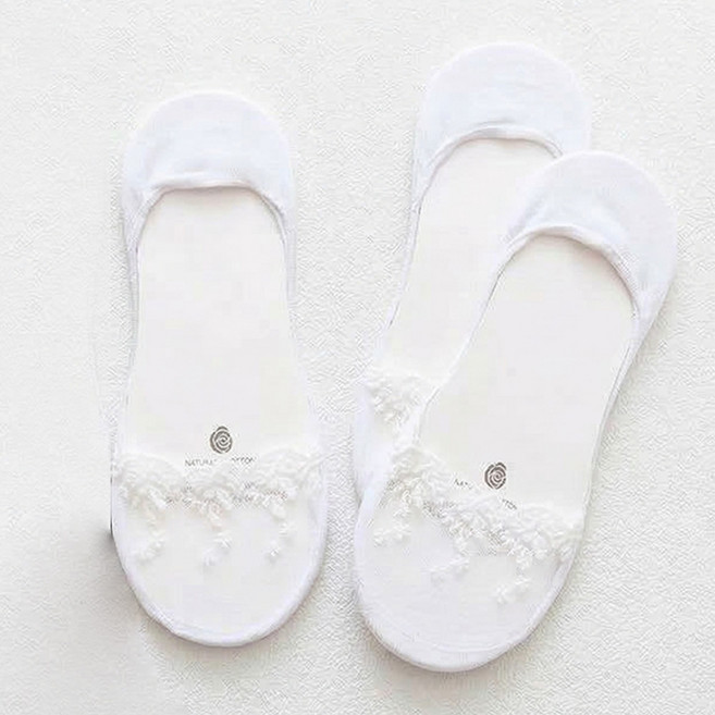 모이르벨라 여성용 우아한 레이스 라인 여름 덧신 3켤레 O264-0190