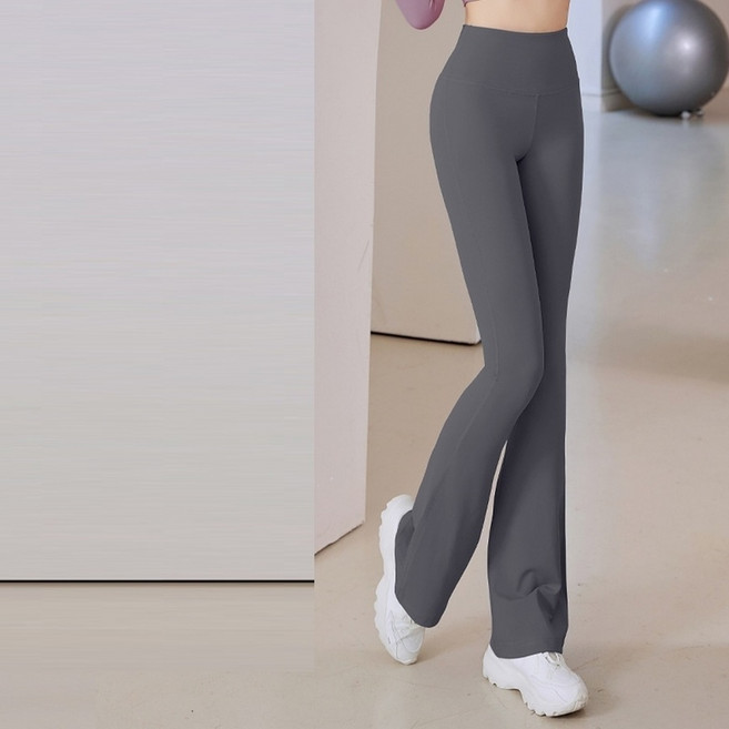 몰투데이 여성용 무용여신 하이웨스트 발레 요가 나팔 바지, 40 오션록그레이