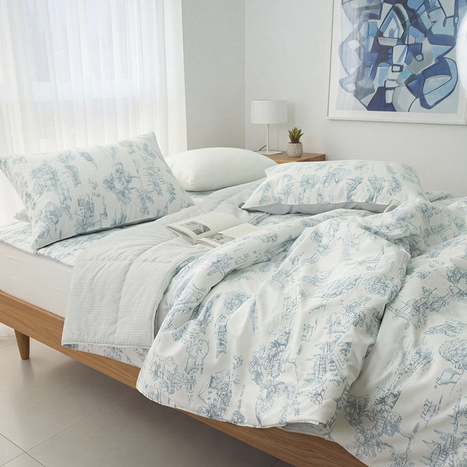 코지앤베딩 국내 제조 브리시티울 고밀도 40수 순면 워셔블 양모이불