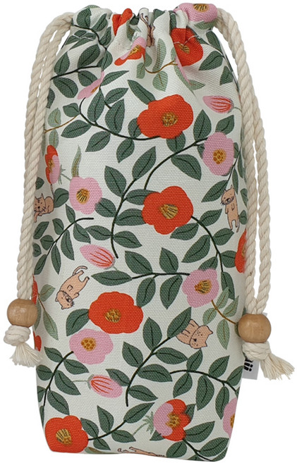 파우마우 물병 파우치 꽃숨냥 350ml, 화이트, 1개