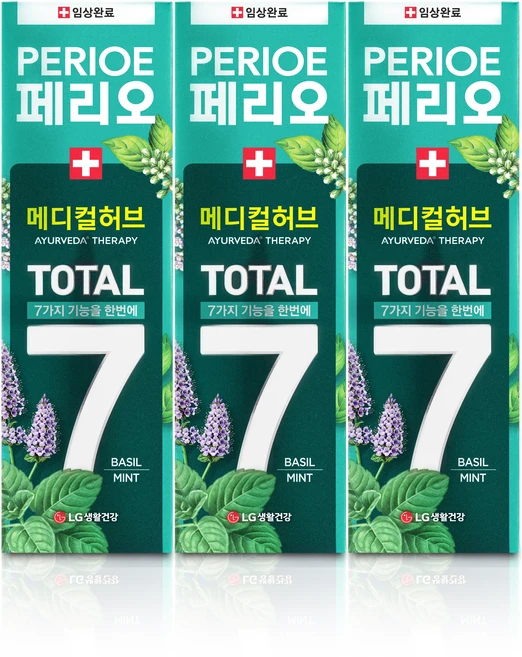 토탈7 아유르베다 메디컬허브 치약 바질민트, 100g, 3개 - 쿠팡