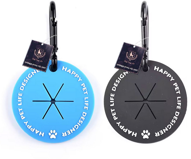 딩동펫 반려동물 라이프 풉백 홀더 세트, 블랙 + 블루, 2개입, 1세트