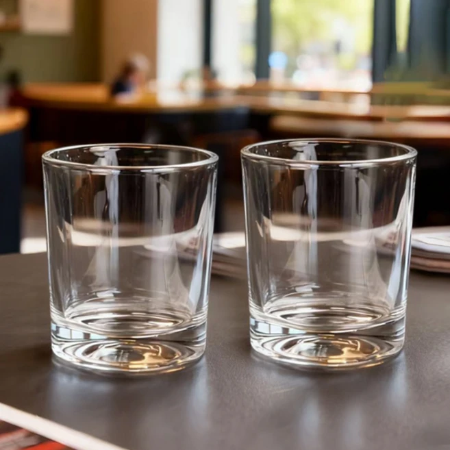 아메리칸로드 심플 데일리 유리 물컵 200ml HR2652, 투명, 2개 - 쿠팡