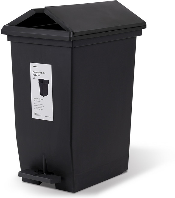 프랑코홈 프랑코 버터플라이 페달 휴지통 22L, 블랙