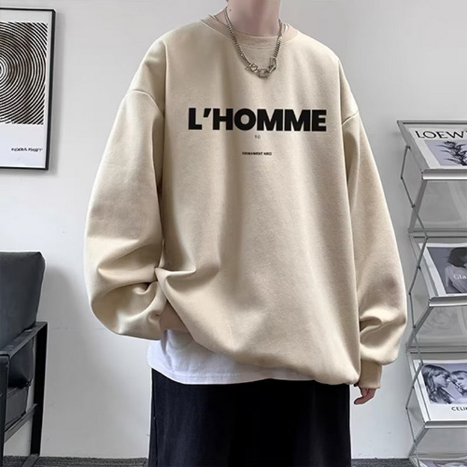 Goodif 男士 Le Homme 溫暖寬鬆版型大學T