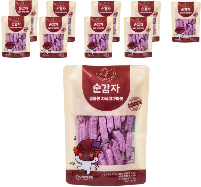 순감자 달콤한 자색고구마맛, 30g, 10개
